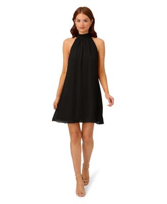Adrianna Papell - Women's Chiffon Mock-Neck Sleeveless Shift Dress