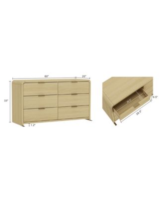 Grace 60" Modern 6-Drawer Double Dresser