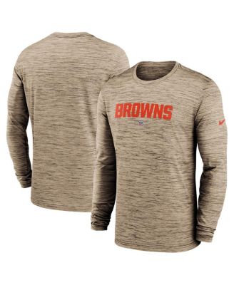 Nike - Men's Brown Cleveland Browns Sideline Team Velocity Performance Long Sleeve T-Shirt