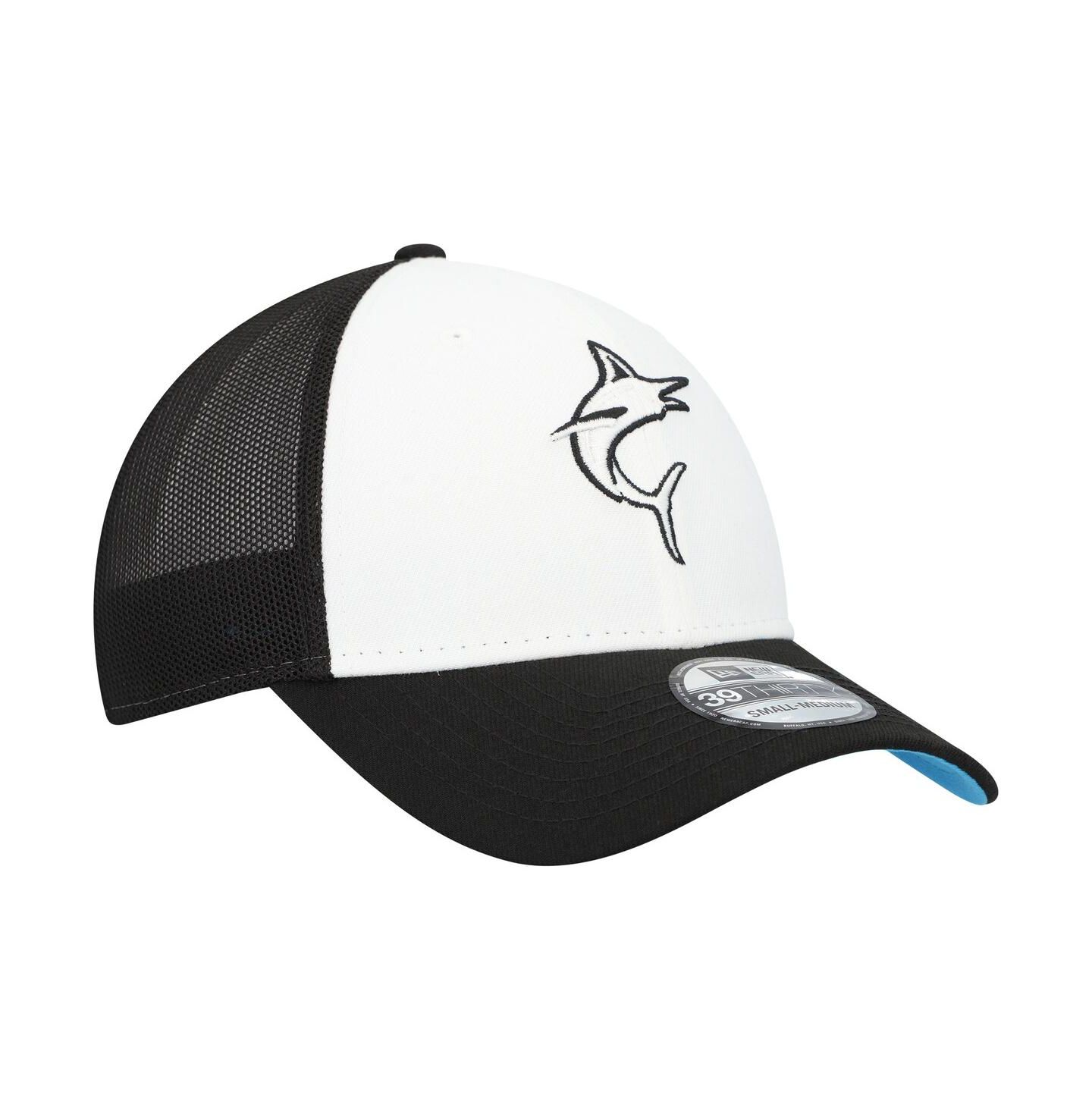 Мужская кепка New Era Black/White Miami Marlins 2023 On-Field Batting Practice 39THIRTY Flex Hat — фото 3