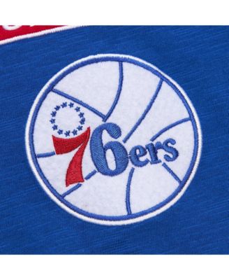 Men's Royal Philadelphia 76ers Hardwood Classics Felt Applique Slub T-Shirt