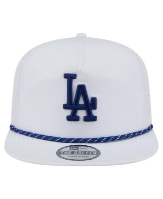 Men's White Los Angeles Dodgers Perforated Golfer Snapback Hat
