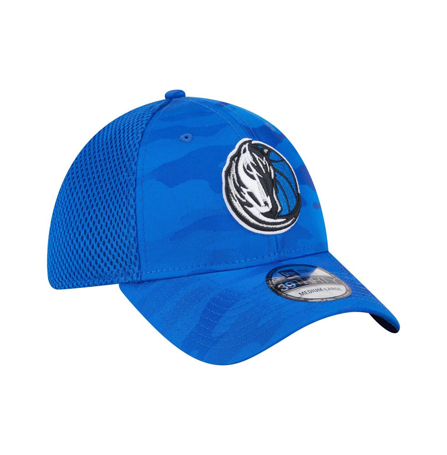 Мужская кепка New Era Blue Dallas Mavericks Subtle Camo 39THIRTY Flex Hat — фото 3
