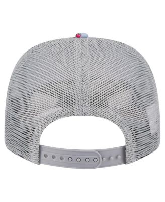 Men's Light Blue/Gray Chicago Bulls Adventure Aloha Pattern 9SEVENTY Stretch-Snap Hat