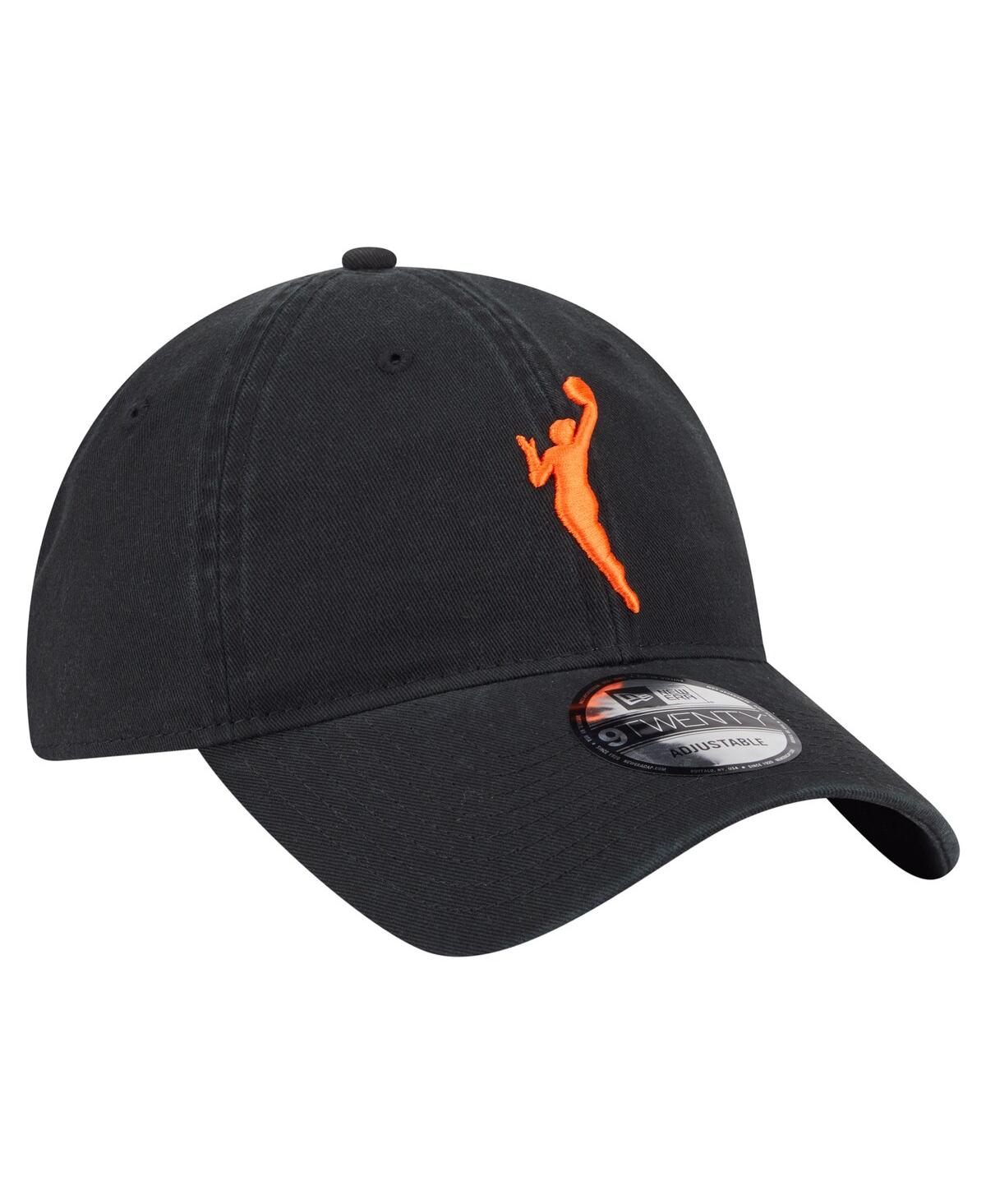 New Era Men's And Women's Black Wnba Core Alt Logo 9twenty Adjustable Hat In Black