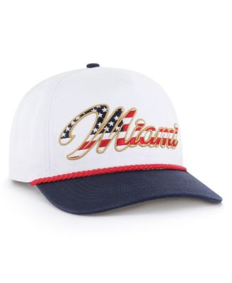 Men's White Miami Dolphins Patriotic Overhand Hitch Adjustable Hat