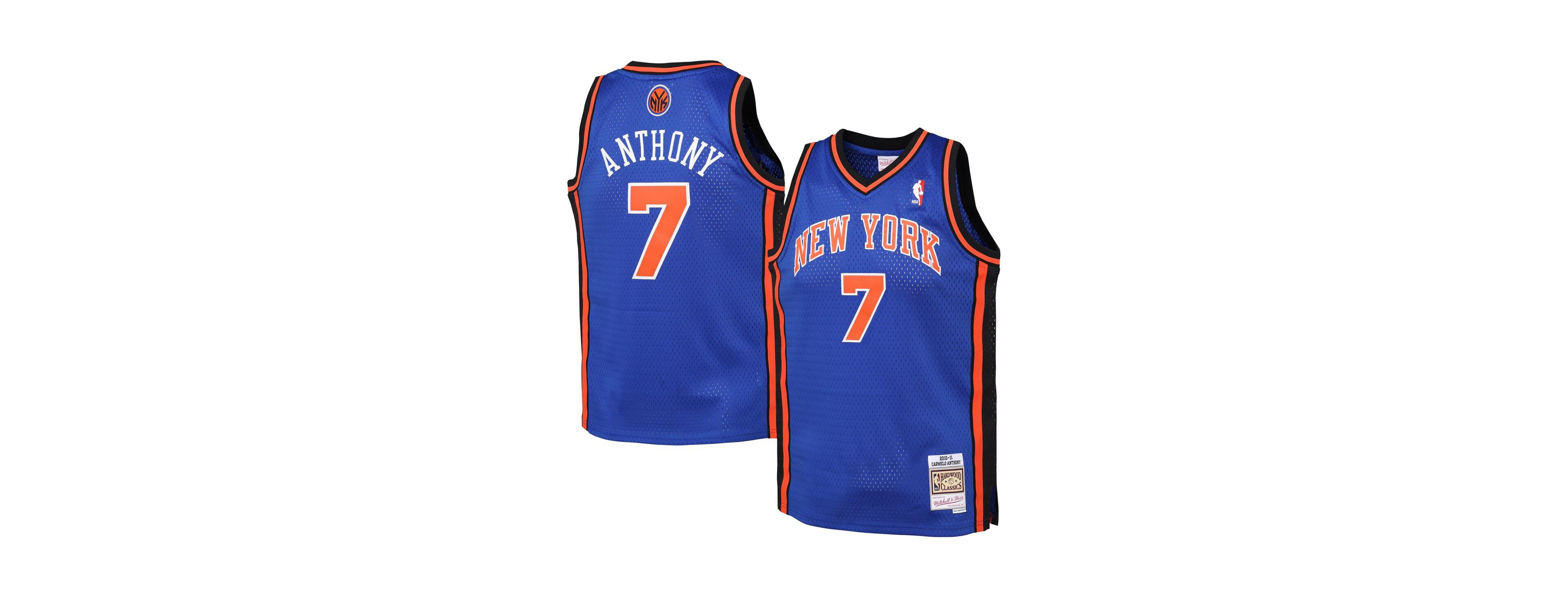 Mitchell & Ness Big Boys and Girls Carmelo Anthony Blue New York Knicks 2010/11 Hardwood Classics Swingman Jersey