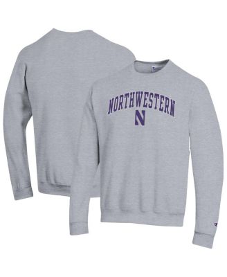 Champion - Men's Heather Gray Northwestern Wildcats Arch Over Logo Pullover Sweatshirt