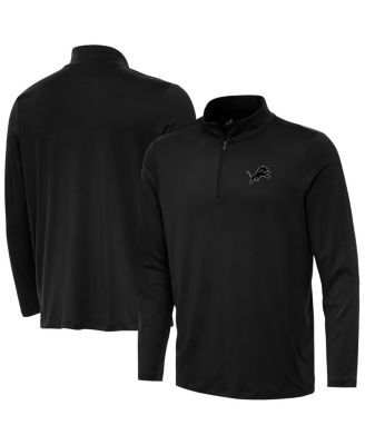Antigua - Men's Black Detroit Lions Reprocess Quarter-Zip Sweatshirt