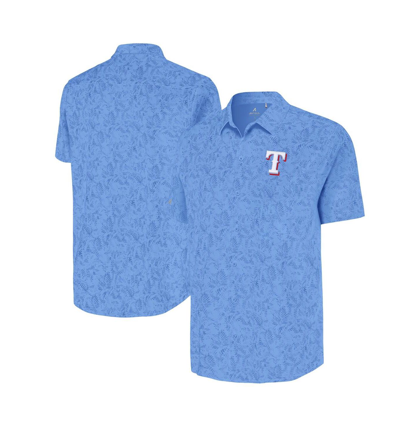 Мужская рубашка Antigua Powder Blue Texas Rangers Lush Button-Up — фото 1