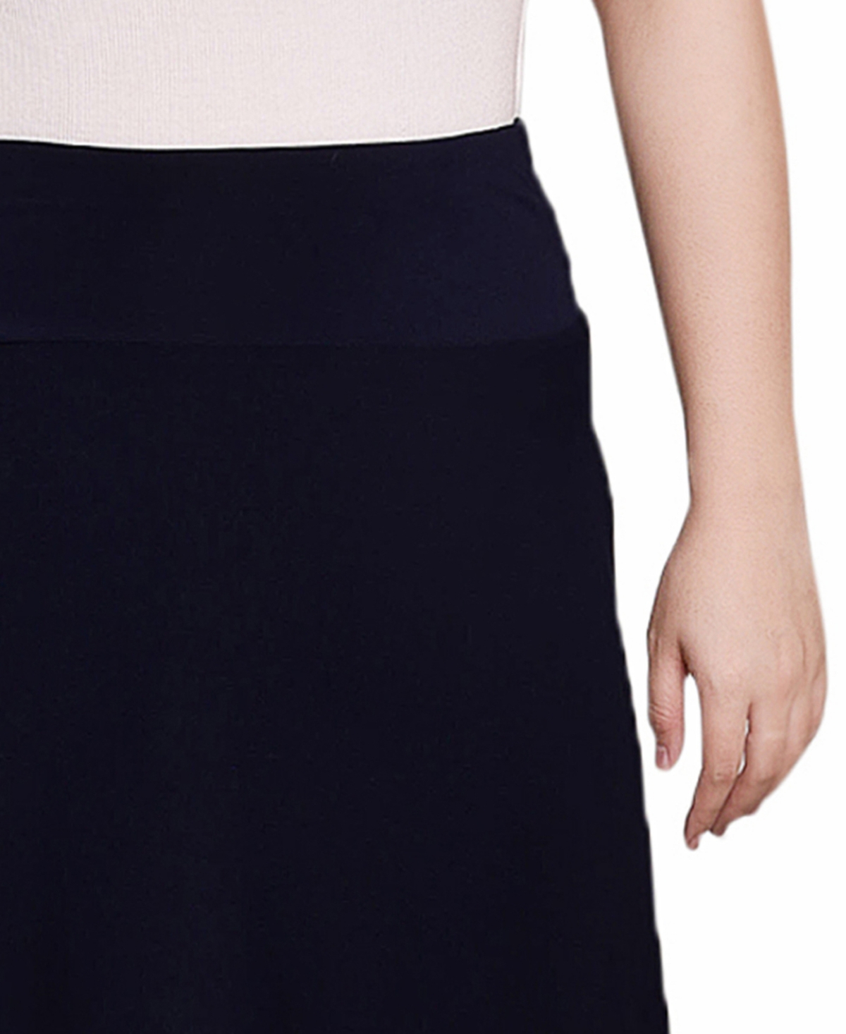 Ny Collection Plus Size Wide Yoked Maxi Skirt In Black