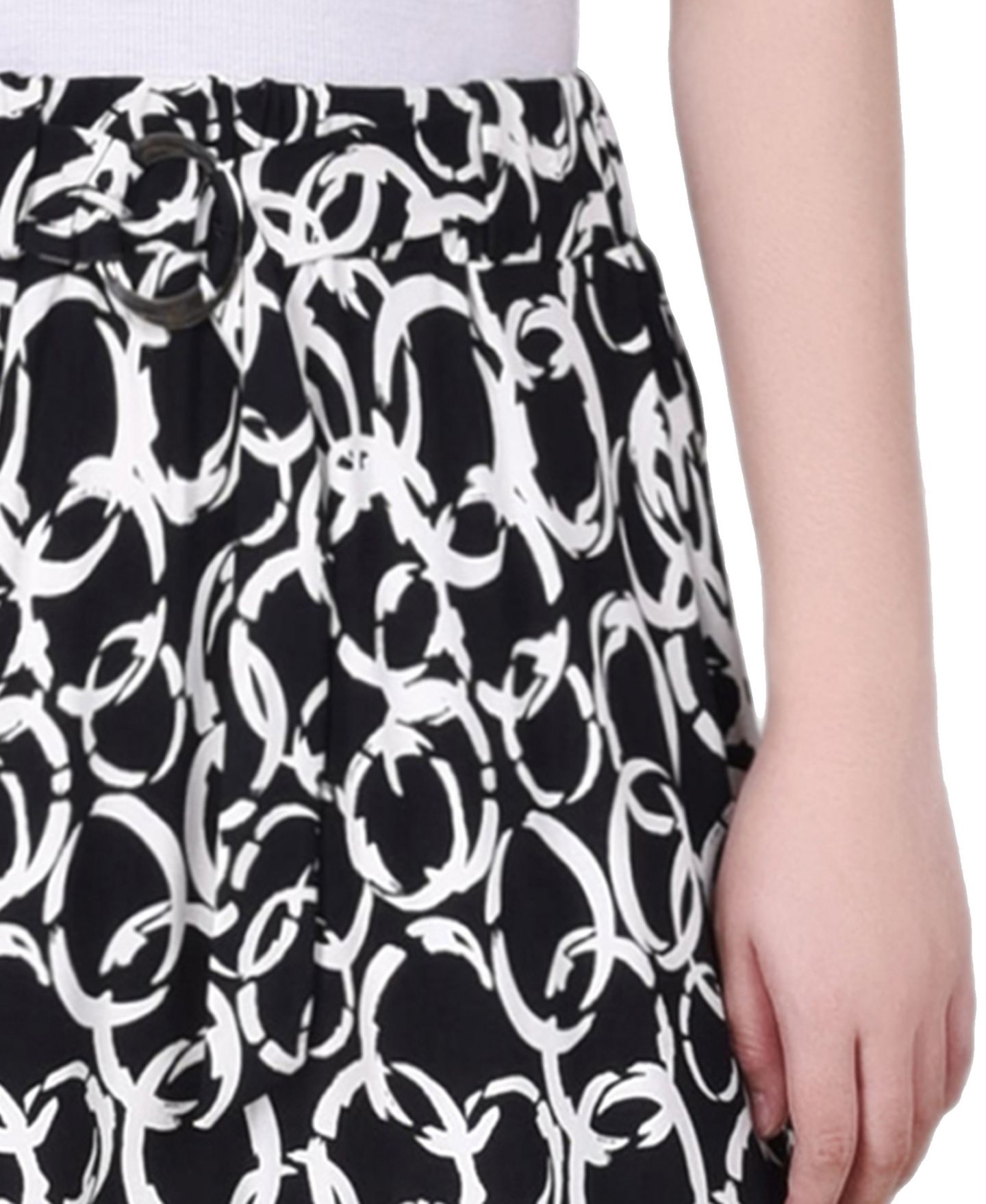 Женская юбка NY Collection Petite Ring Midi-Length, цвет: Чёрный белый — фото 3