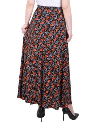 Petite Maxi Skirt with Sash Waist Tie