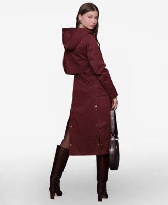 Women's Hooded Canvas Maxi Coat
