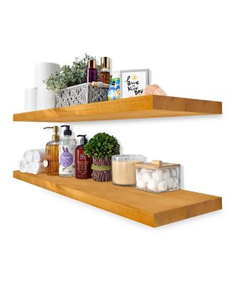 2 Pack 35" Solid Wood Floating Shelves