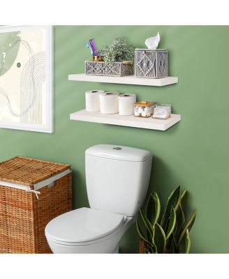 2 Pack 24" Solid Wood Floating Shelves