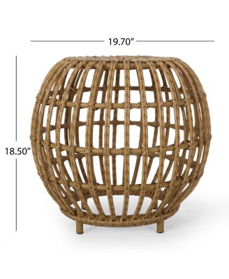 Streamdale Handcrafted Faux Rattan Woven Side Table with Boho Style