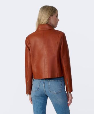 Women's Classic Leather Jacket, Created for Macy's