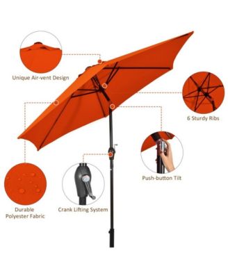 10 Feet Outdoor Patio Umbrella with Tilt Adjustment and Crank