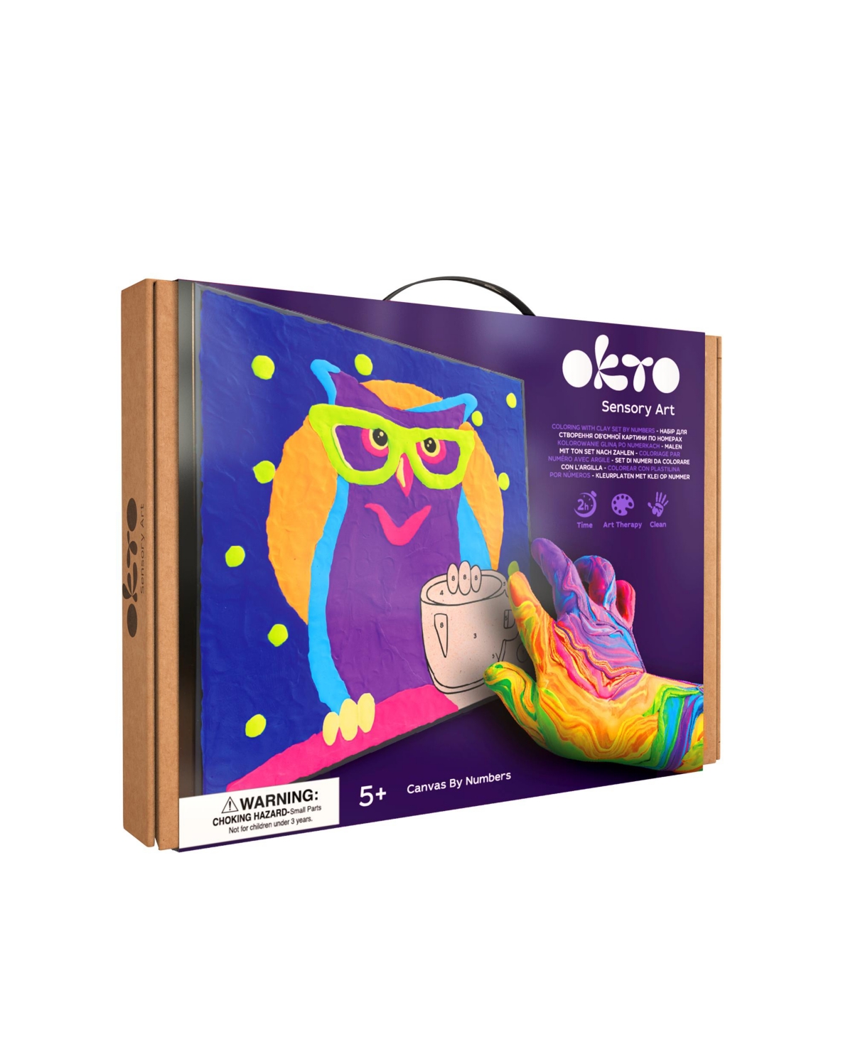 Okto Clay-by-Numbers Kit &#x2013; &#x201C;Owl&#x201D; (11.4&#x201D; x 11.4&#x201D;)