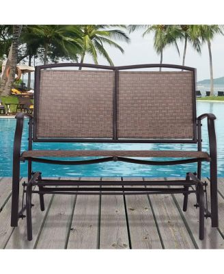 Patio Loveseat Glider Rocking Bench Double Chair With Arm Backyard Outdoor