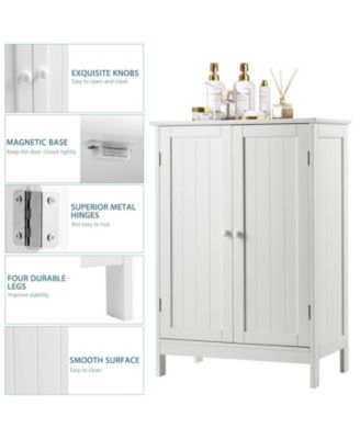 2-Door Free-Standing Bathroom Cabinet with Shelf