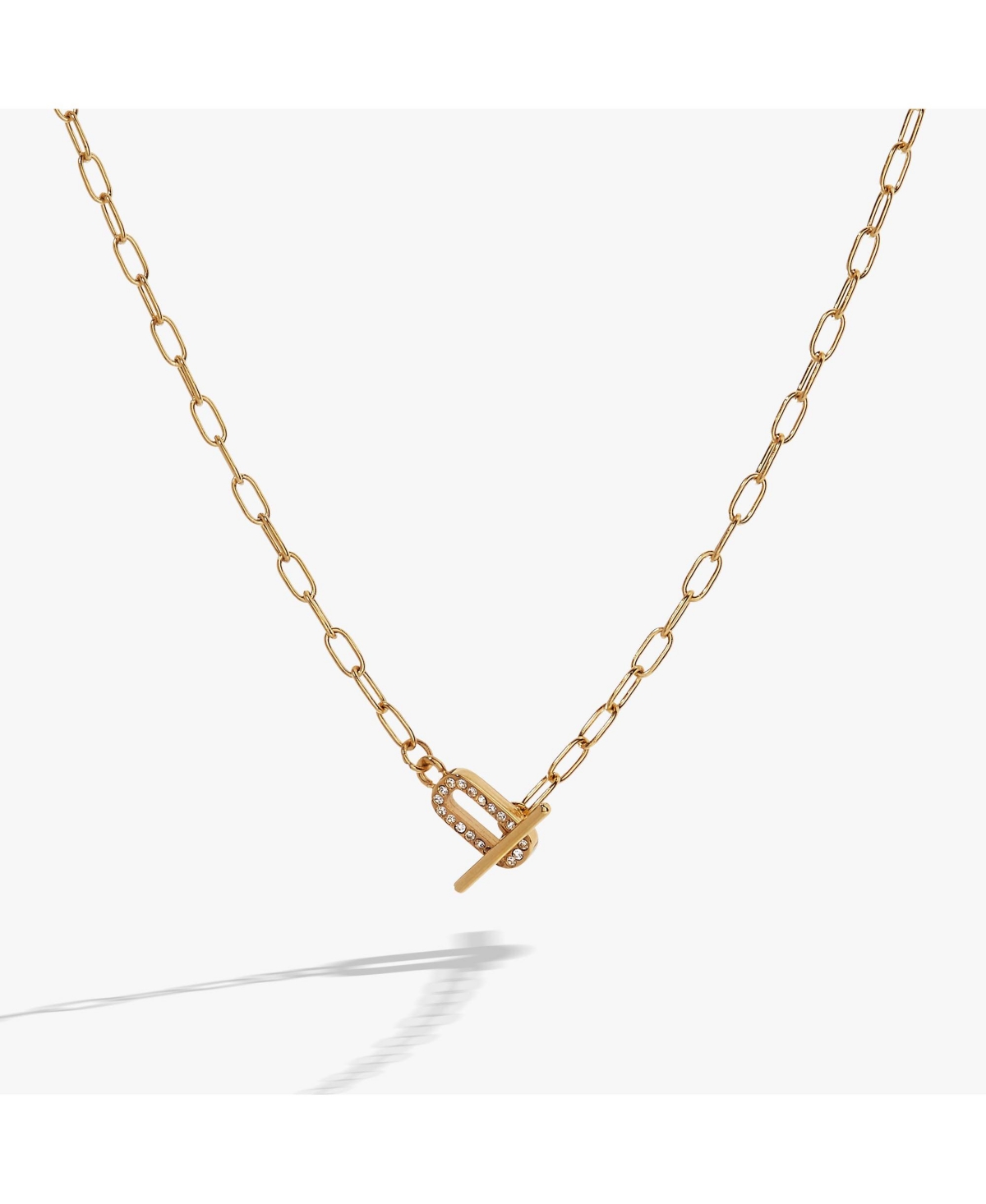 Pave Toggle Necklace - Gold