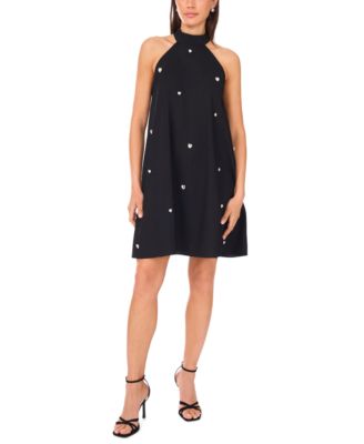 CeCe - Women's Cotton Printed Halter Short Shift Dress