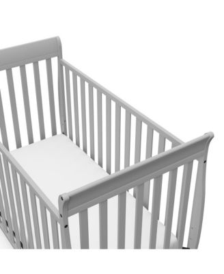 29.13" Pine Wood Maxwell 3-in-1 Convertible Crib Pebble Gray Baby Bed for Nursery
