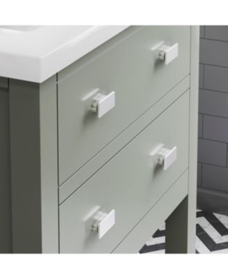 Viola 24&amp;#x22; x 18&amp;#x22; Wood Bath Vanity with White Ceramic Vanity Top and Basin