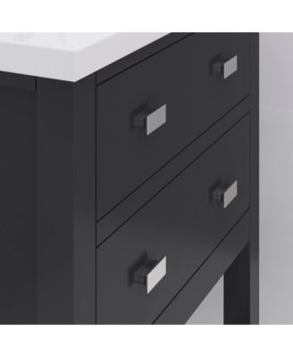 Viola 24 in. W Bath Vanity in Dark Espresso with Ceramic Vanity Top in White with Integrated White Basin