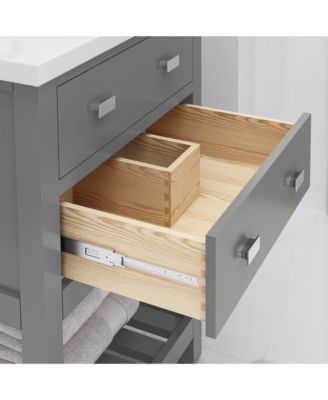 Viola 24 in. W Bath Vanity in Cashmere Grey with Ceramic Vanity Top in White with Integrated White Basin