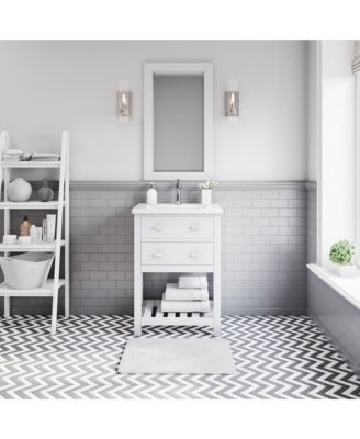 Viola 24 in. W Bath Vanity in Pure White with Ceramic Vanity Top in White with Integrated White Basin