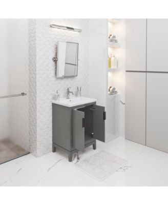 Elise 24.5&amp;#x22; x 18&amp;#x22; Wood Bath Vanity with White Ceramic Vanity Top and Basin