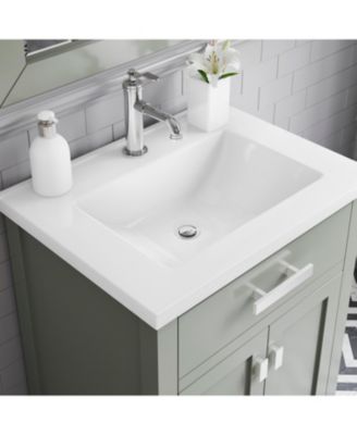 Myra 24&amp;#x22; x 18&amp;#x22; Wood Bath Vanity with White Ceramic Vanity Top and Basin