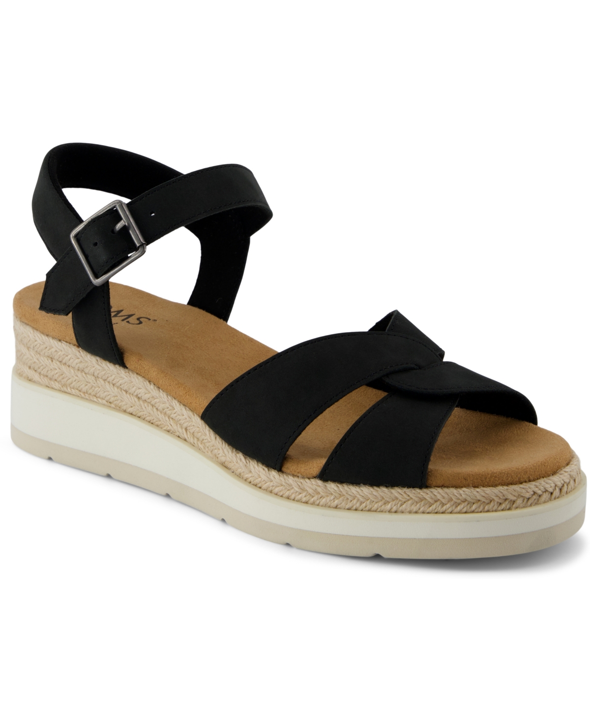 Women's Margot Open Toe Wedge Sandals - Black Leather