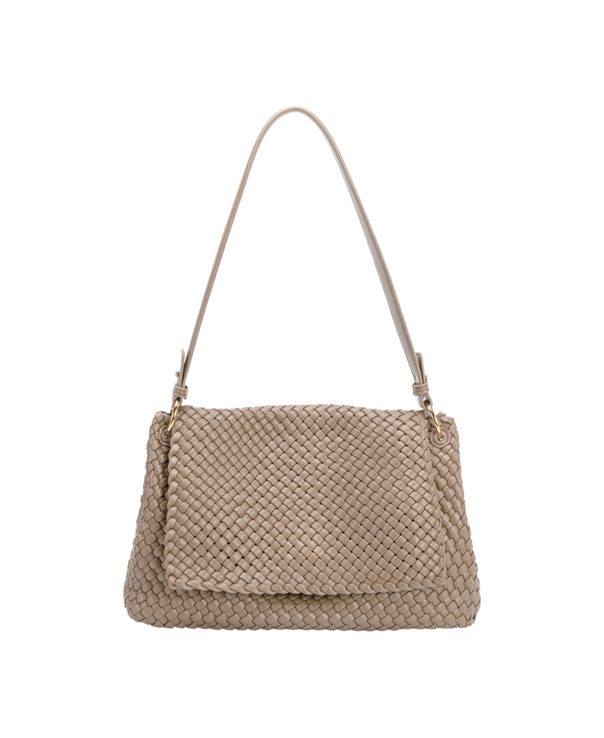 Natalia Woven Large Shoulder Bag - Taupe