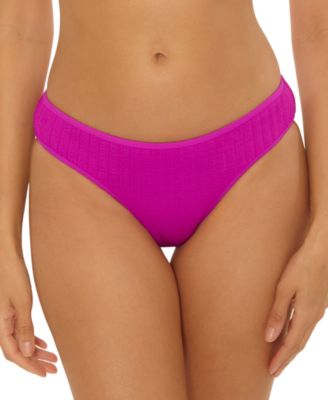 Becca - Women's Crinkle Crush Pucker Stripe Hipster Bikini Bottoms