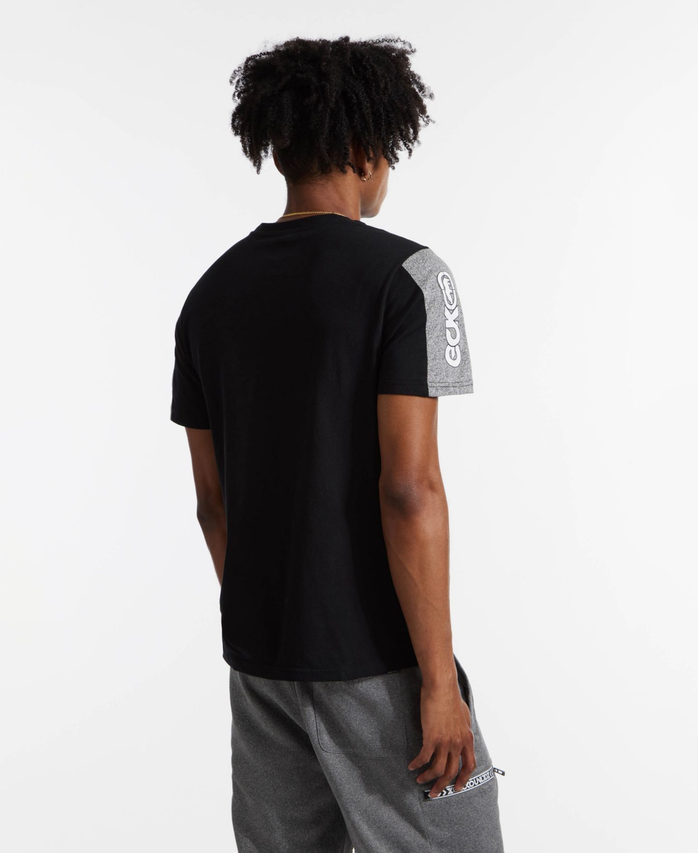 Мужская футболка Ecko Unltd Short Sleeve Contrast Knit, цвет: Чёрный — фото 3