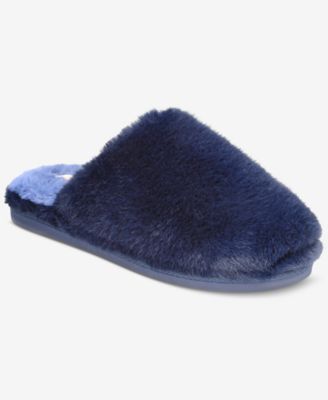 Women's Boxed Two-Tone Faux-Fur Slide Slippers, Macy's Exclusive