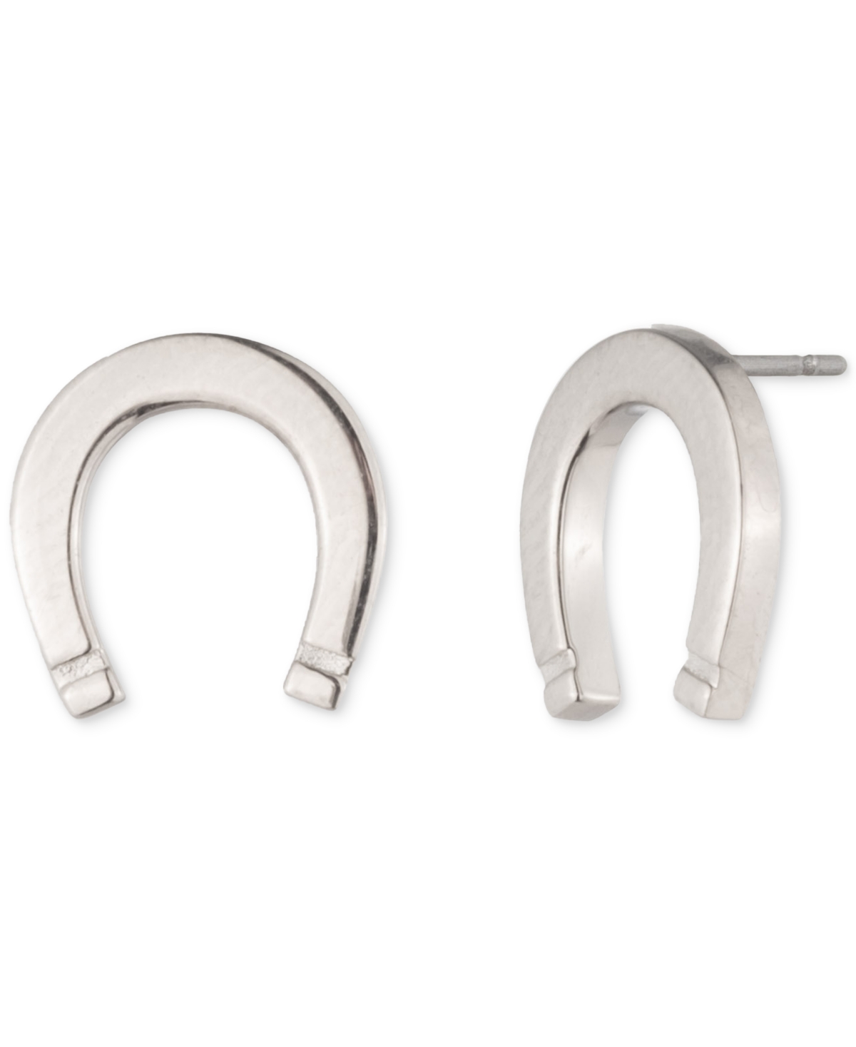 Ralph Lauren Sterling Silver Horseshoe Stud Earrings In Silver