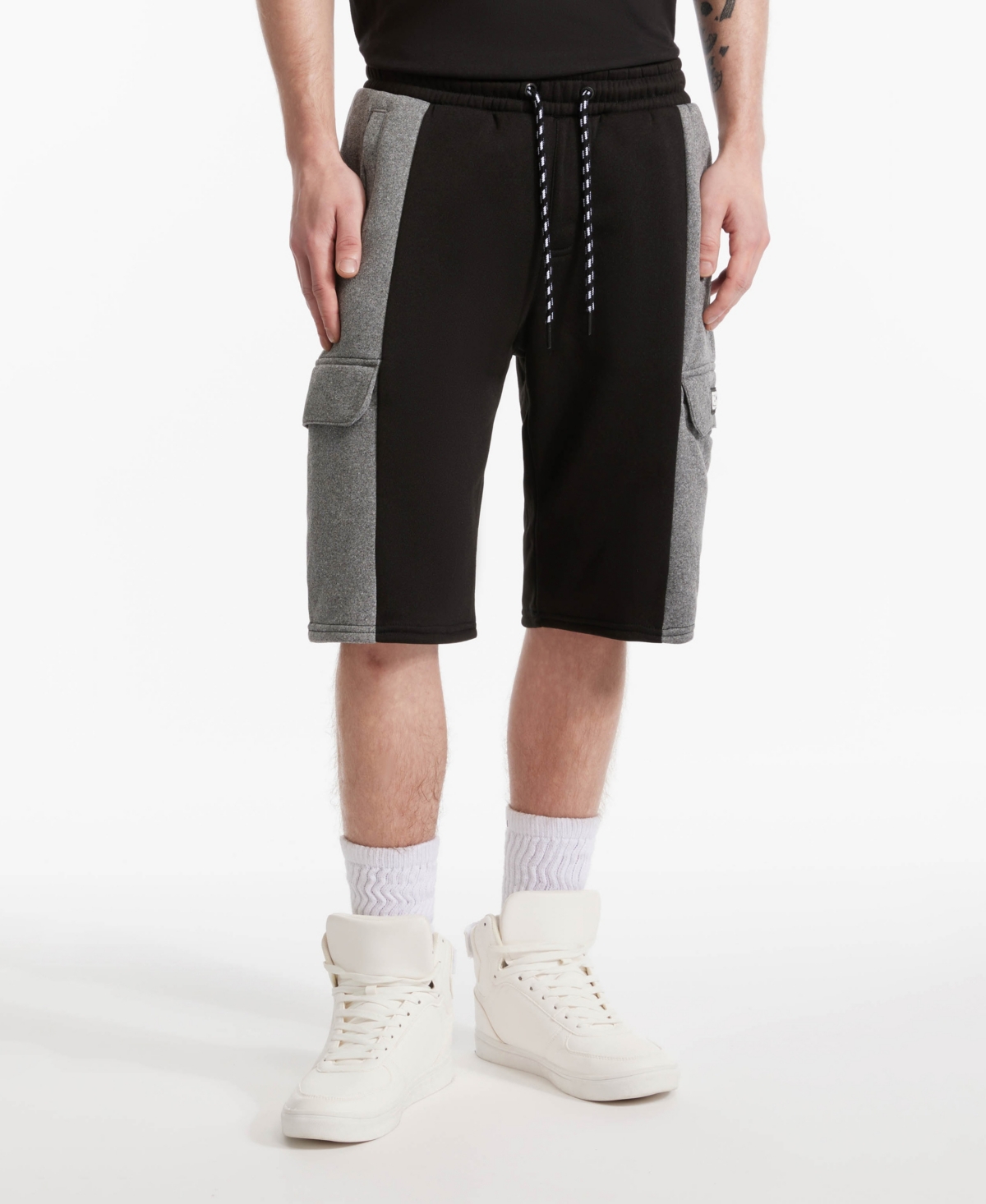 Men's Double Fleece Shorts - Gray marled, Black