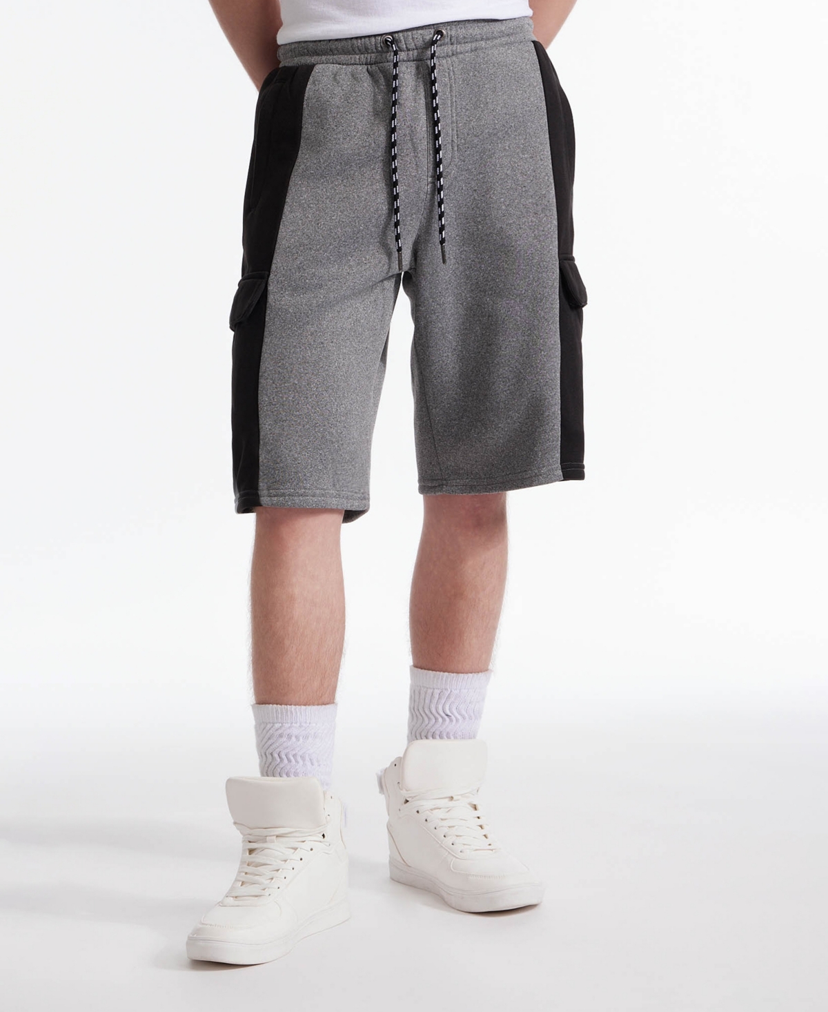 Men's Double Fleece Shorts - Gray marled, Black