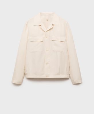 Men's Bowling-Style Linen Overshirt