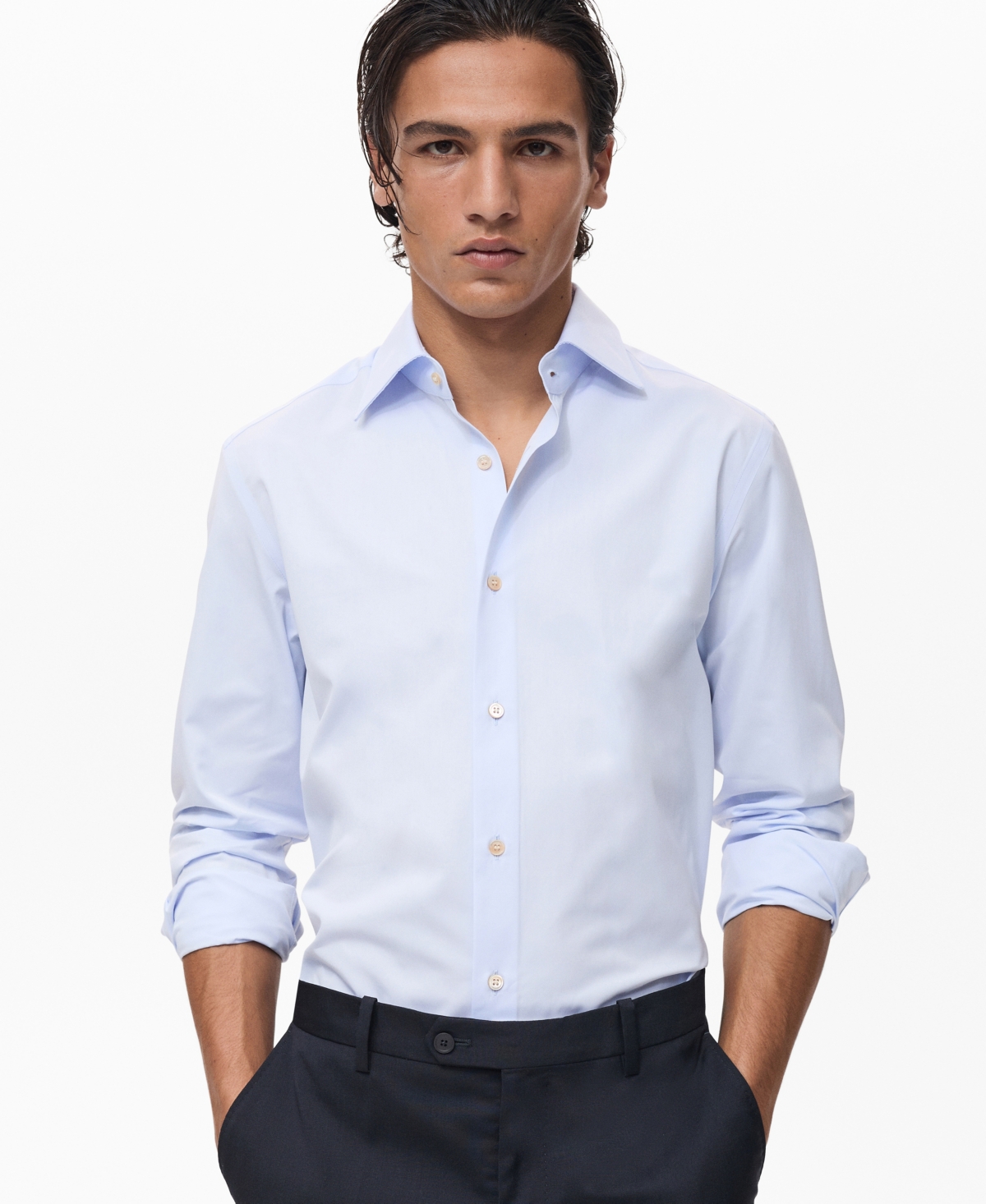 Men's Cotton Slim Fit Shirt - Blue