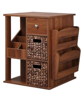 24" Manufactured Wood Revolving Side Table