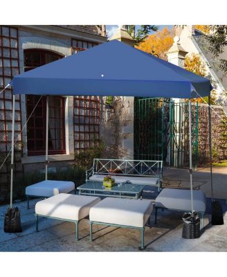 8 x 8 Feet Outdoor Pop-up Canopy Tent with Portable Roller Bag and Sand Bags