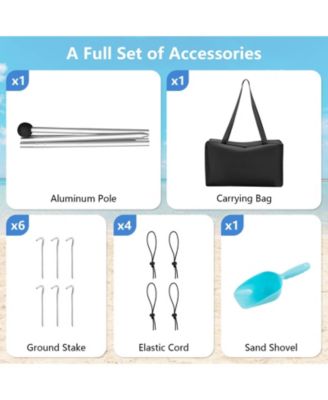 20 x 20 Feet Beach Canopy Tent with UPF50+ Sun Protection and Shovel