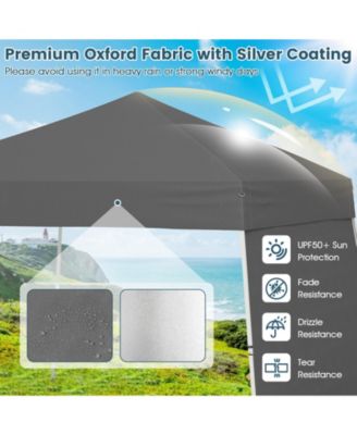 14 x 9.2 Feet Pop up Canopy Tent with 2 Convertible Sidewalls to Awning and Stakes