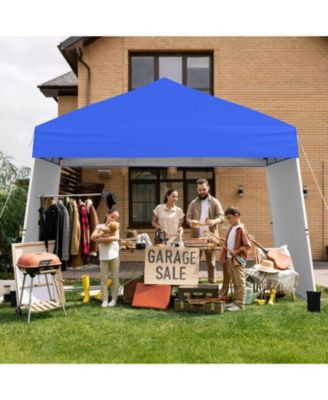 14 x 9.2 Feet Pop up Canopy Tent with 2 Convertible Sidewalls to Awning and Stakes